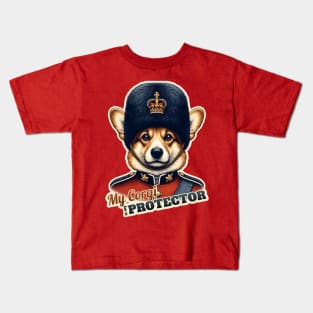 Corgi King Queen guard Kids T-Shirt